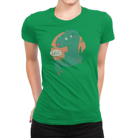 Clever Clever Girl - Womens Premium T-Shirts RIPT Apparel Small / Kelly Green