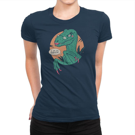 Clever Clever Girl - Womens Premium T-Shirts RIPT Apparel Small / Midnight Navy
