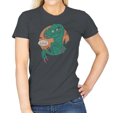 Clever Clever Girl - Womens T-Shirts RIPT Apparel Small / Charcoal