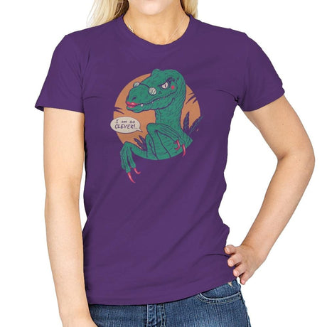 Clever Clever Girl - Womens T-Shirts RIPT Apparel Small / Purple