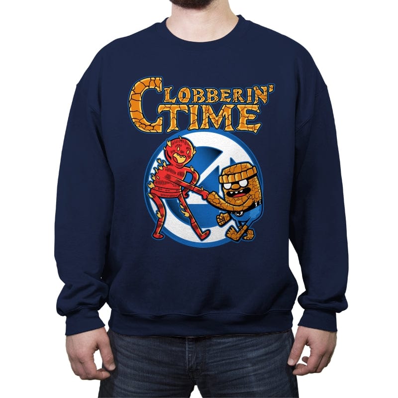 Clobberin Time - Crew Neck Sweatshirt Crew Neck Sweatshirt RIPT Apparel Small / Navy