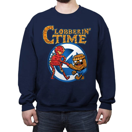 Clobberin Time - Crew Neck Sweatshirt Crew Neck Sweatshirt RIPT Apparel Small / Navy