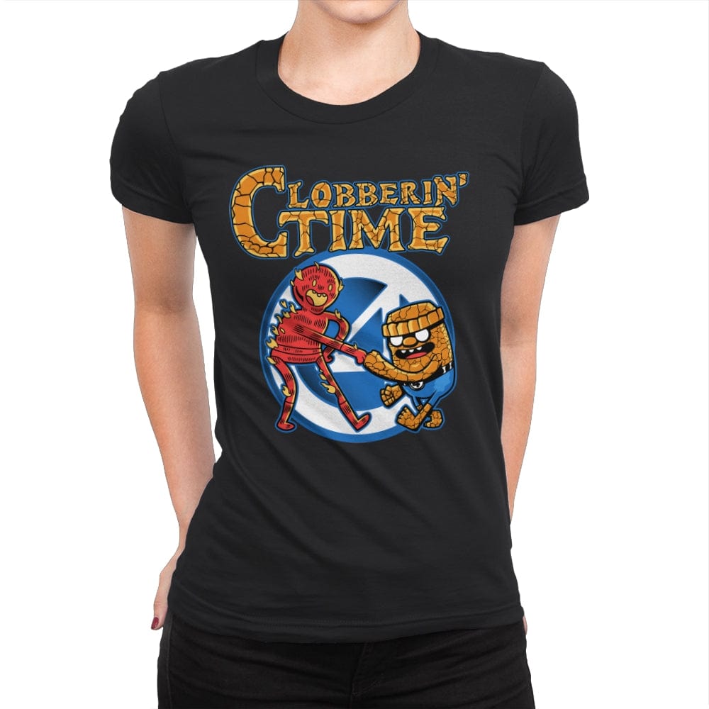 Clobberin Time - Womens Premium T-Shirts RIPT Apparel Small / Black