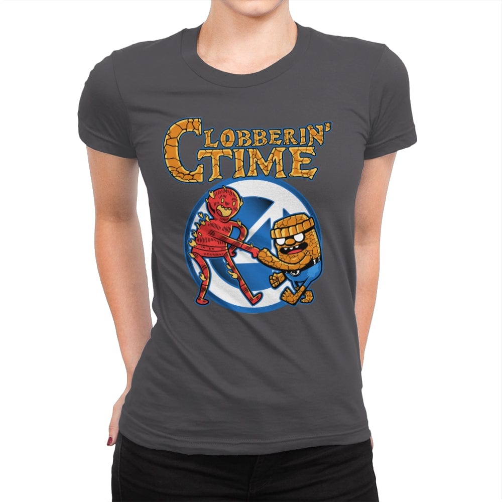 Clobberin Time - Womens Premium T-Shirts RIPT Apparel Small / Heavy Metal
