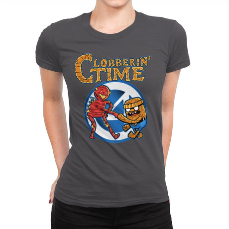 Clobberin Time - Womens Premium T-Shirts RIPT Apparel Small / Heavy Metal