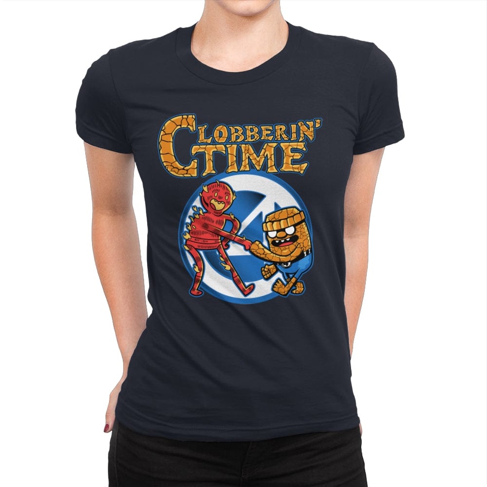 Clobberin Time - Womens Premium T-Shirts RIPT Apparel Small / Midnight Navy