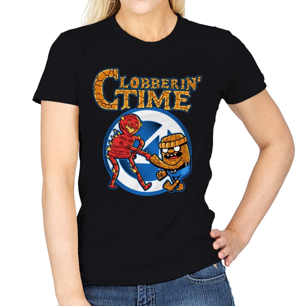 Clobberin Time - Womens T-Shirts RIPT Apparel Small / Black