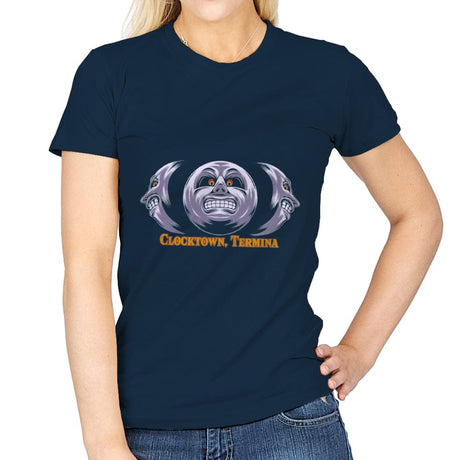 Clocktown, Termina - Womens T-Shirts RIPT Apparel Small / Navy