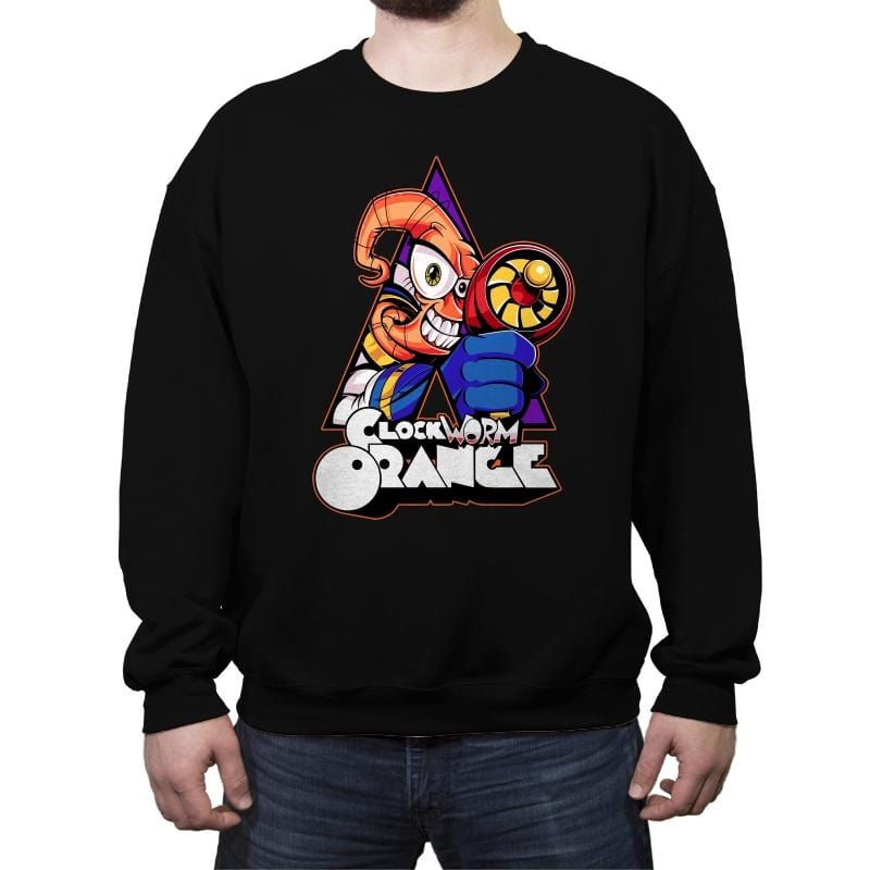 Clockworm Orange - Crew Neck Sweatshirt Crew Neck Sweatshirt RIPT Apparel Small / Black