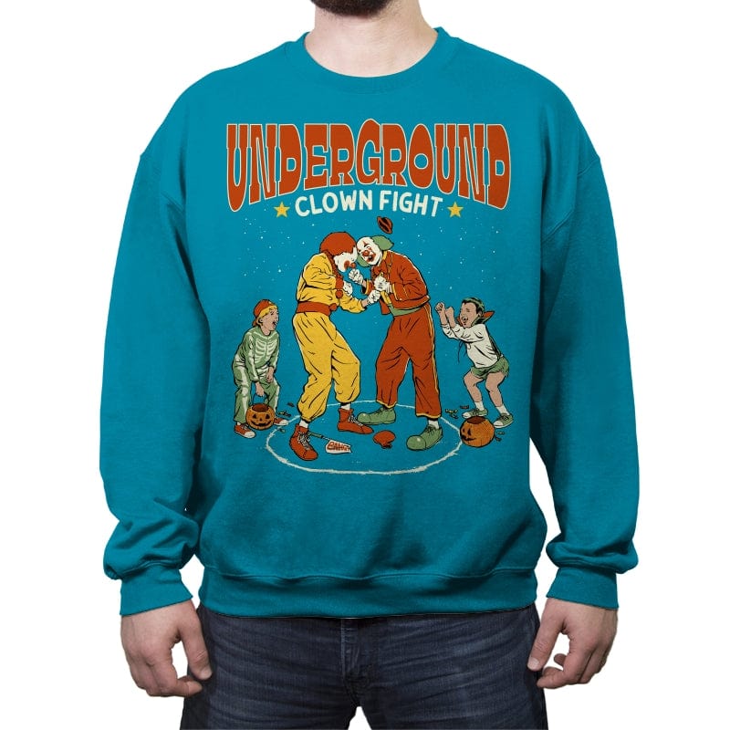 Clown Fight - Crew Neck Sweatshirt Crew Neck Sweatshirt RIPT Apparel Small / Antique Sapphire