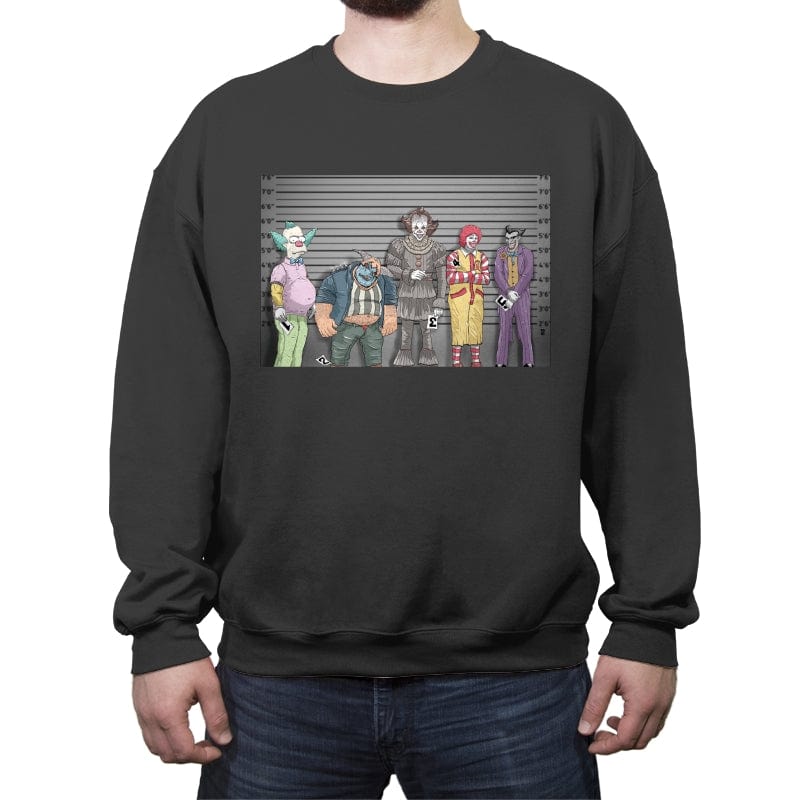 Clown Line Up - Crew Neck Sweatshirt Crew Neck Sweatshirt RIPT Apparel Small / Charcoal