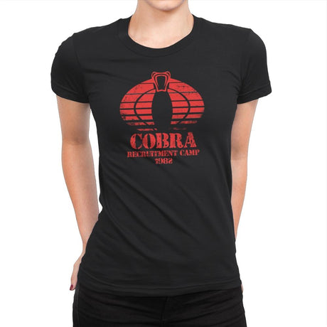 Cobra Camp - Womens Premium T-Shirts RIPT Apparel Small / Black