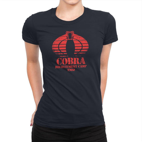 Cobra Camp - Womens Premium T-Shirts RIPT Apparel Small / Midnight Navy