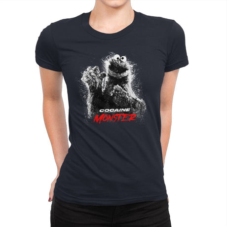 Cocaine Monster - Womens Premium T-Shirts RIPT Apparel Small / Midnight Navy