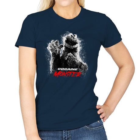 Cocaine Monster - Womens T-Shirts RIPT Apparel Small / Navy