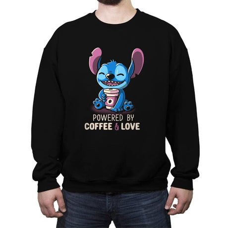 Coffee and Love - Crew Neck Sweatshirt Crew Neck Sweatshirt RIPT Apparel Small / Black