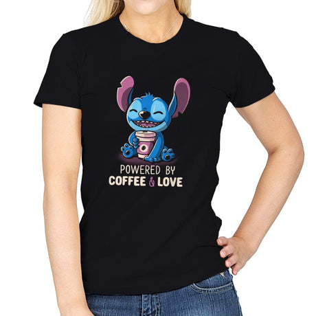 Coffee and Love - Womens T-Shirts RIPT Apparel Small / Black