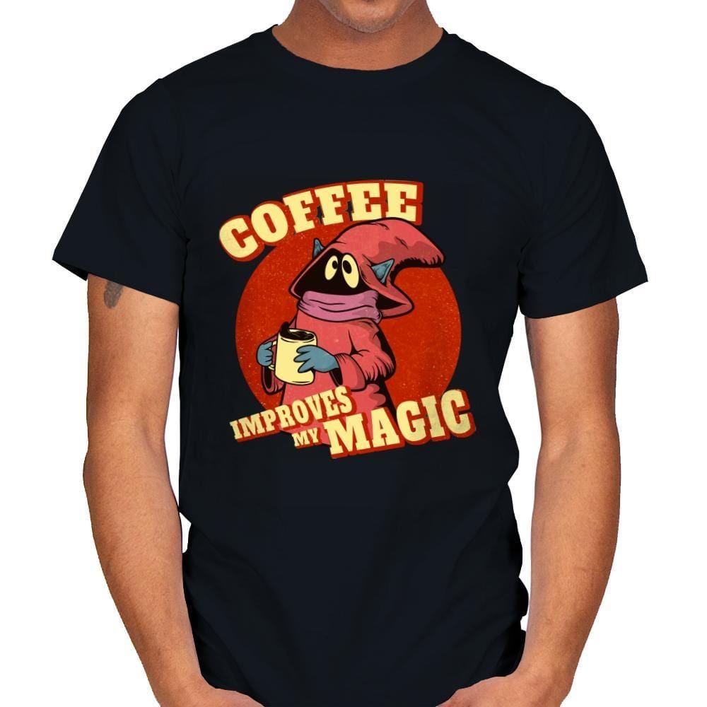 Coffee Improves My Magic - Mens T-Shirts RIPT Apparel Small / Black