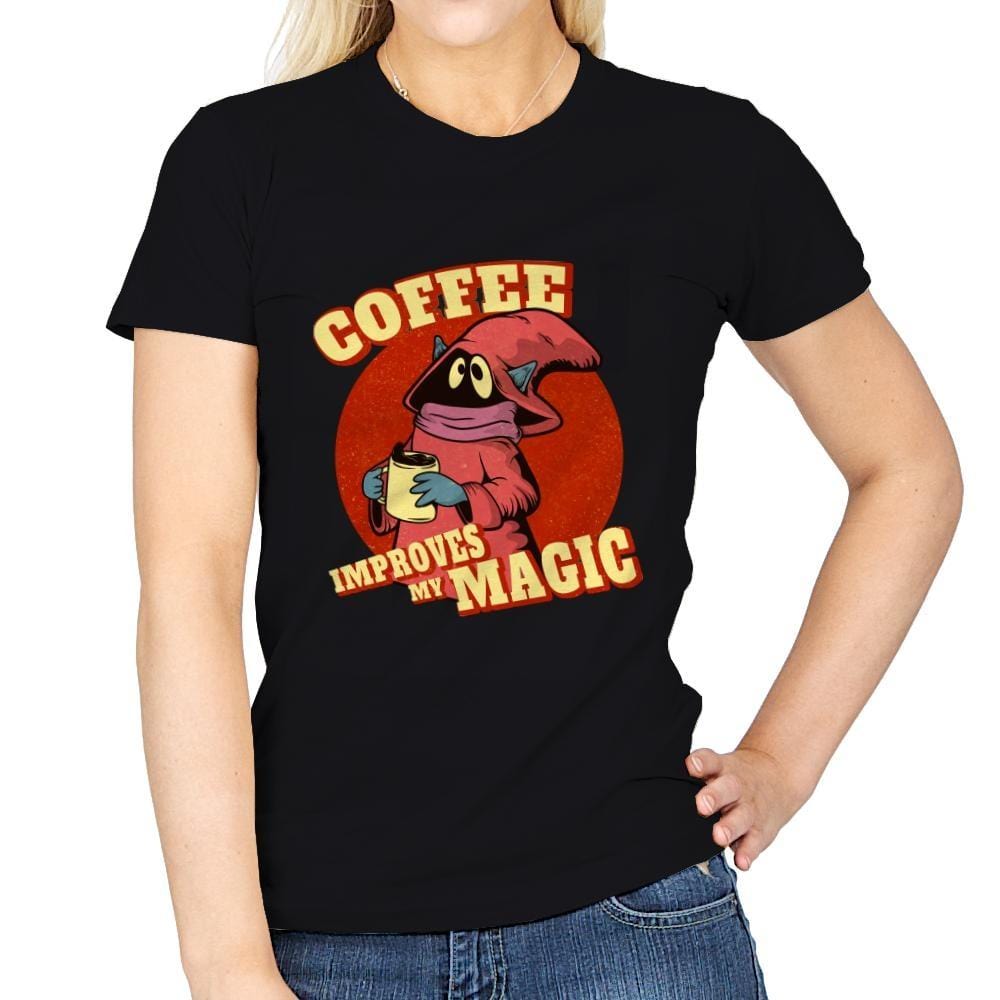 Coffee Improves My Magic - Womens T-Shirts RIPT Apparel Small / Black