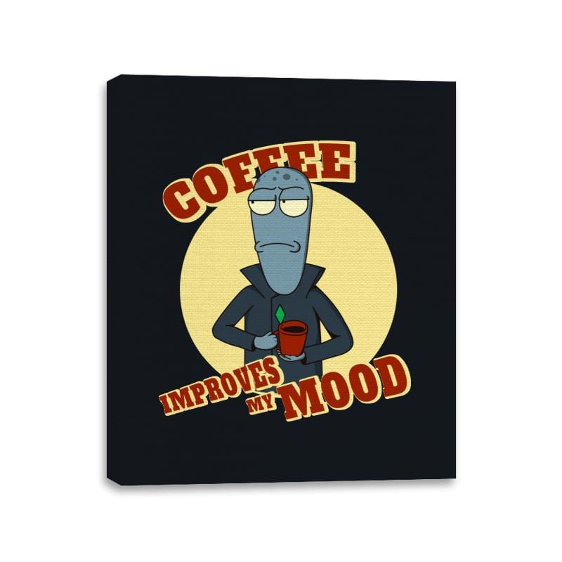 Coffee Improves My Mood - Canvas Wraps Canvas Wraps RIPT Apparel 11x14 / Black
