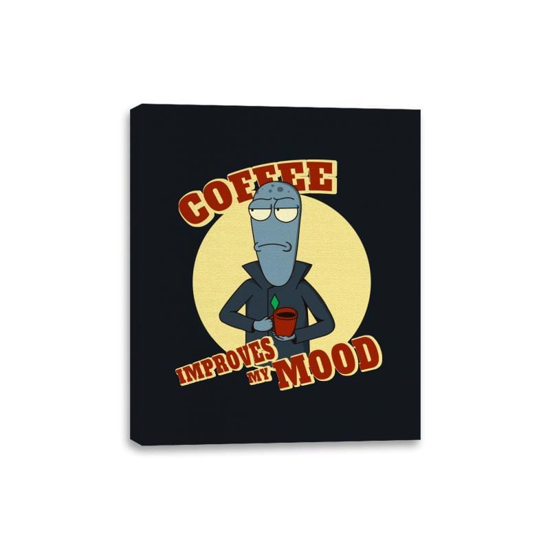 Coffee Improves My Mood - Canvas Wraps Canvas Wraps RIPT Apparel 8x10 / Black