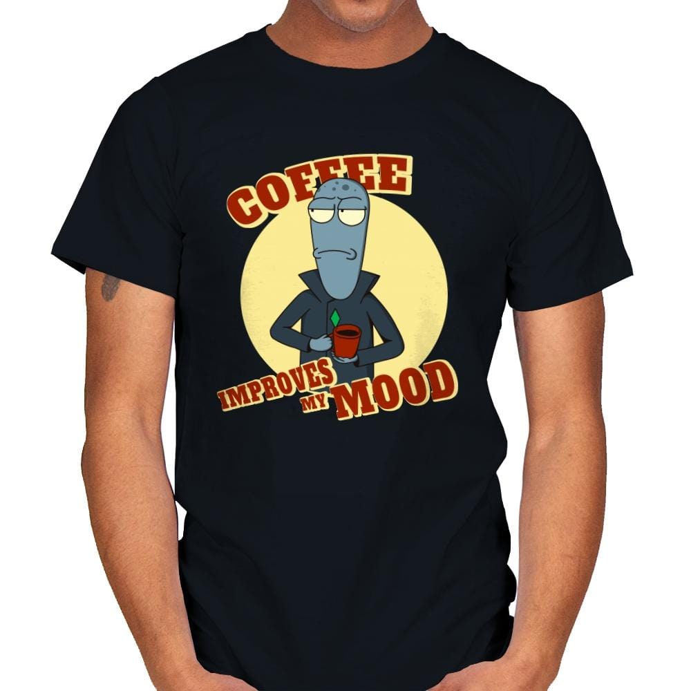 Coffee Improves My Mood - Mens T-Shirts RIPT Apparel Small / Black