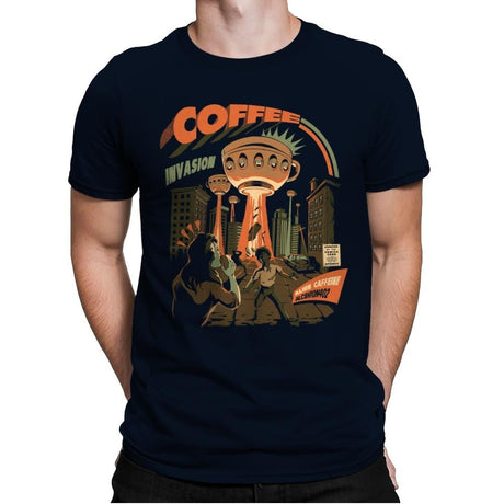Coffee Invasion - Mens Premium T-Shirts RIPT Apparel Small / Midnight Navy