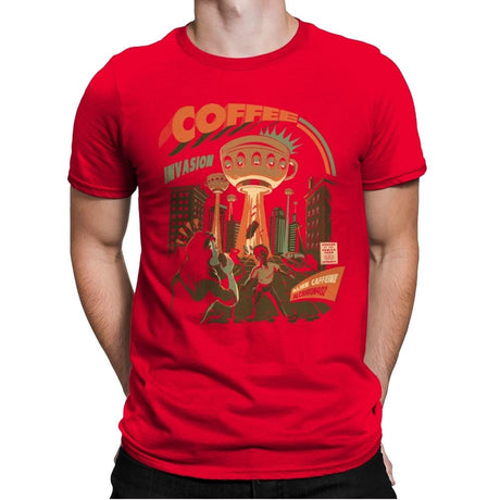 Coffee Invasion - Mens Premium T-Shirts RIPT Apparel Small / Red
