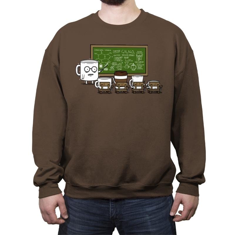 Coffee Lessons - Crew Neck Sweatshirt Crew Neck Sweatshirt RIPT Apparel Small / Dark Chocolate