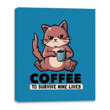 Coffee To Survive Nine Lives - Canvas Wraps Canvas Wraps RIPT Apparel 16x20 / Sapphire