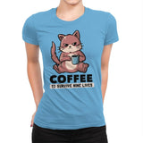 Coffee To Survive Nine Lives - Womens Premium T-Shirts RIPT Apparel Small / Turquoise