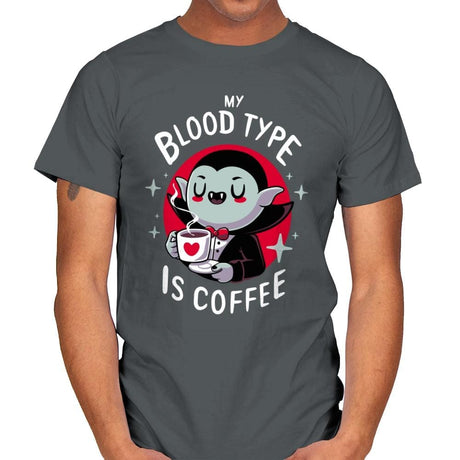 Coffee Vampire - Mens T-Shirts RIPT Apparel Small / Charcoal