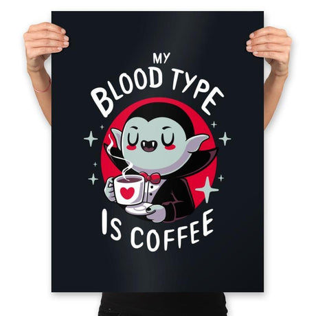 Coffee Vampire - Prints Posters RIPT Apparel 18x24 / Black