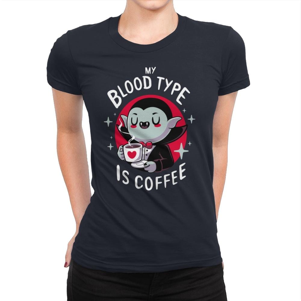 Coffee Vampire - Womens Premium T-Shirts RIPT Apparel Small / Midnight Navy
