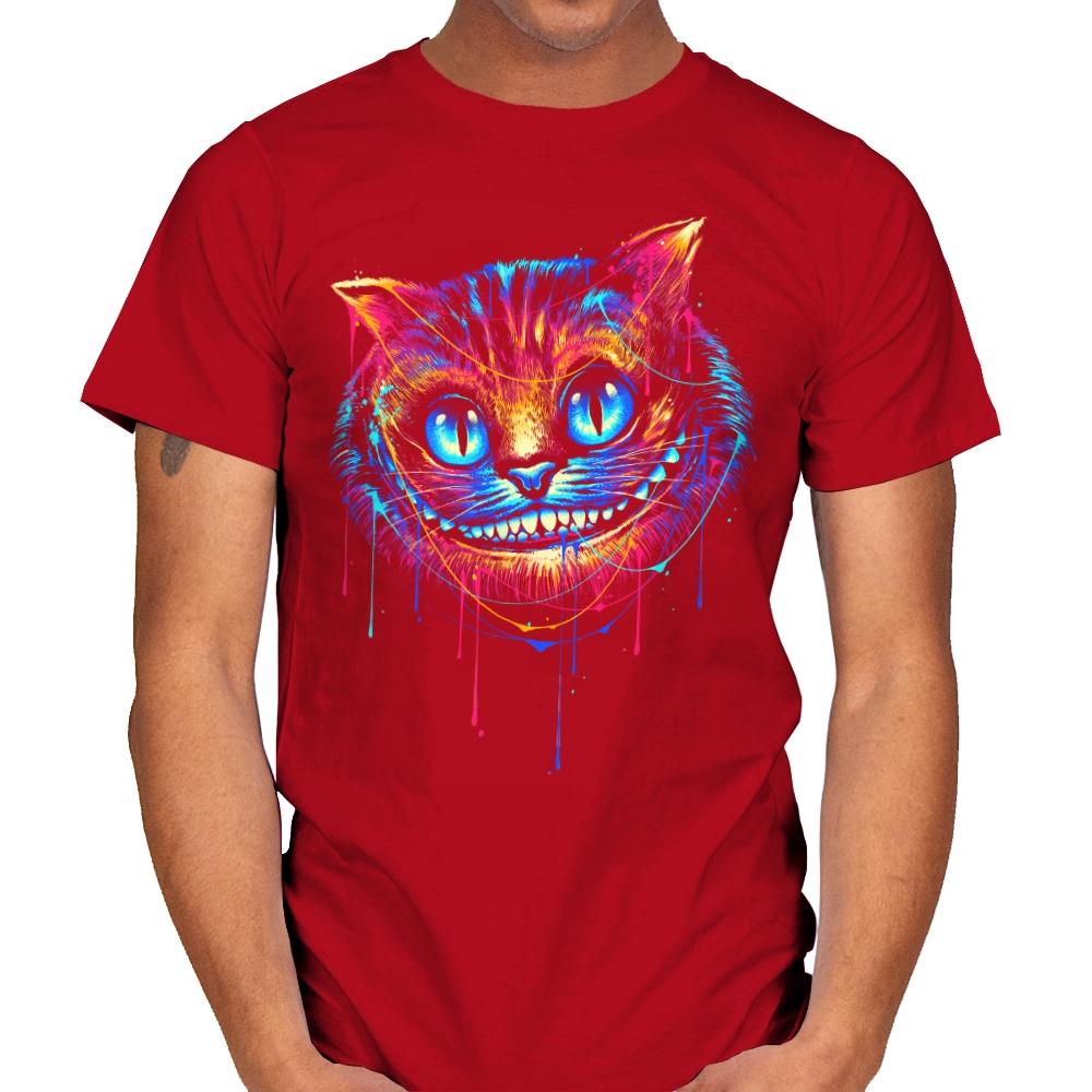 Colorful Cat - Mens T-Shirts RIPT Apparel Small / Red
