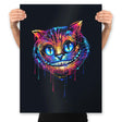 Colorful Cat - Prints Posters RIPT Apparel 18x24 / Black