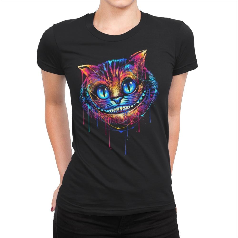 Colorful Cat - Womens Premium T-Shirts RIPT Apparel Small / Black