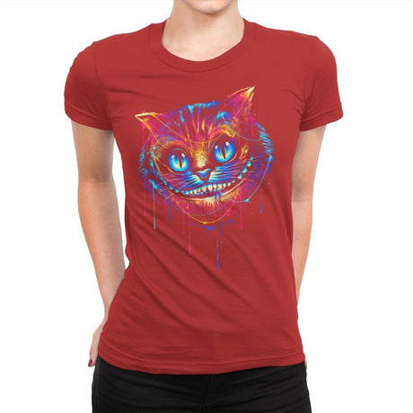 Colorful Cat - Womens Premium T-Shirts RIPT Apparel Small / Red