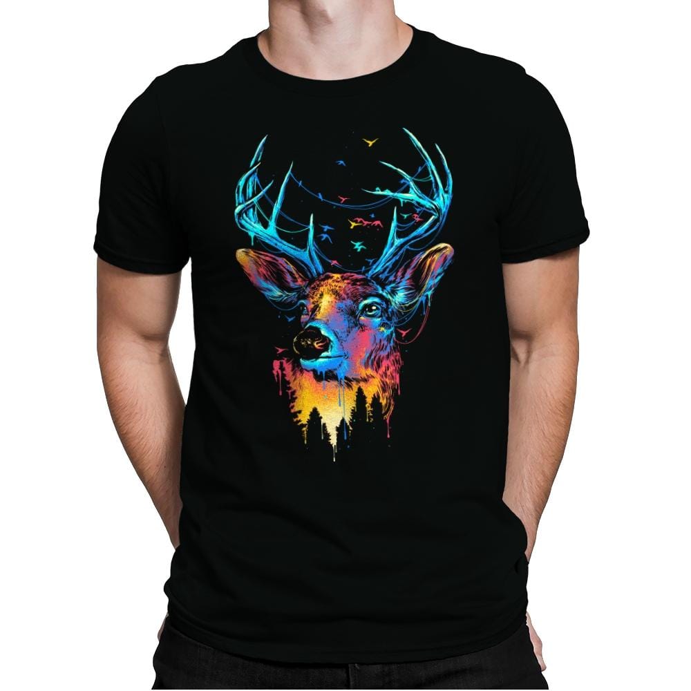Colorful Deer - Mens Premium T-Shirts RIPT Apparel Small / Black