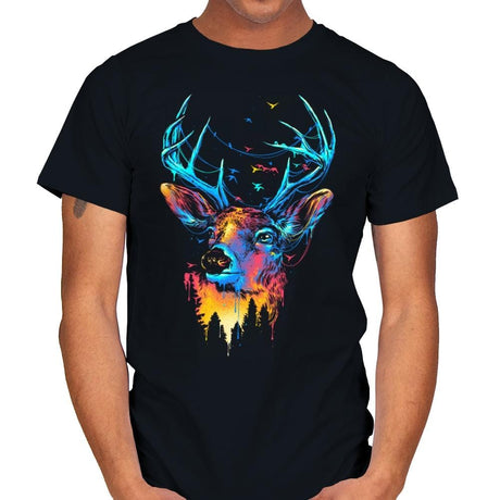Colorful Deer - Mens T-Shirts RIPT Apparel Small / Black