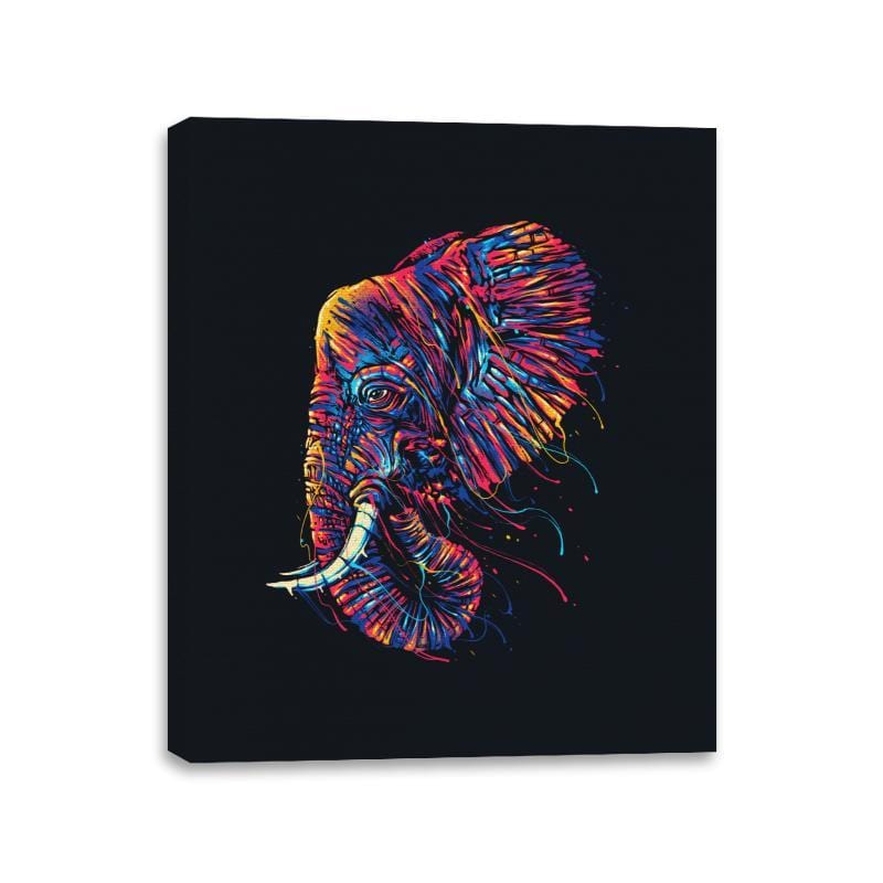 Colorful Elephant - Canvas Wraps Canvas Wraps RIPT Apparel 11x14 / Black
