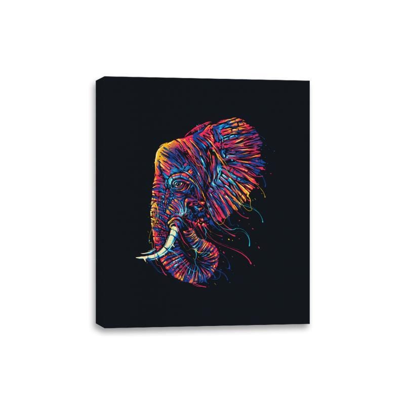 Colorful Elephant - Canvas Wraps Canvas Wraps RIPT Apparel 8x10 / Black