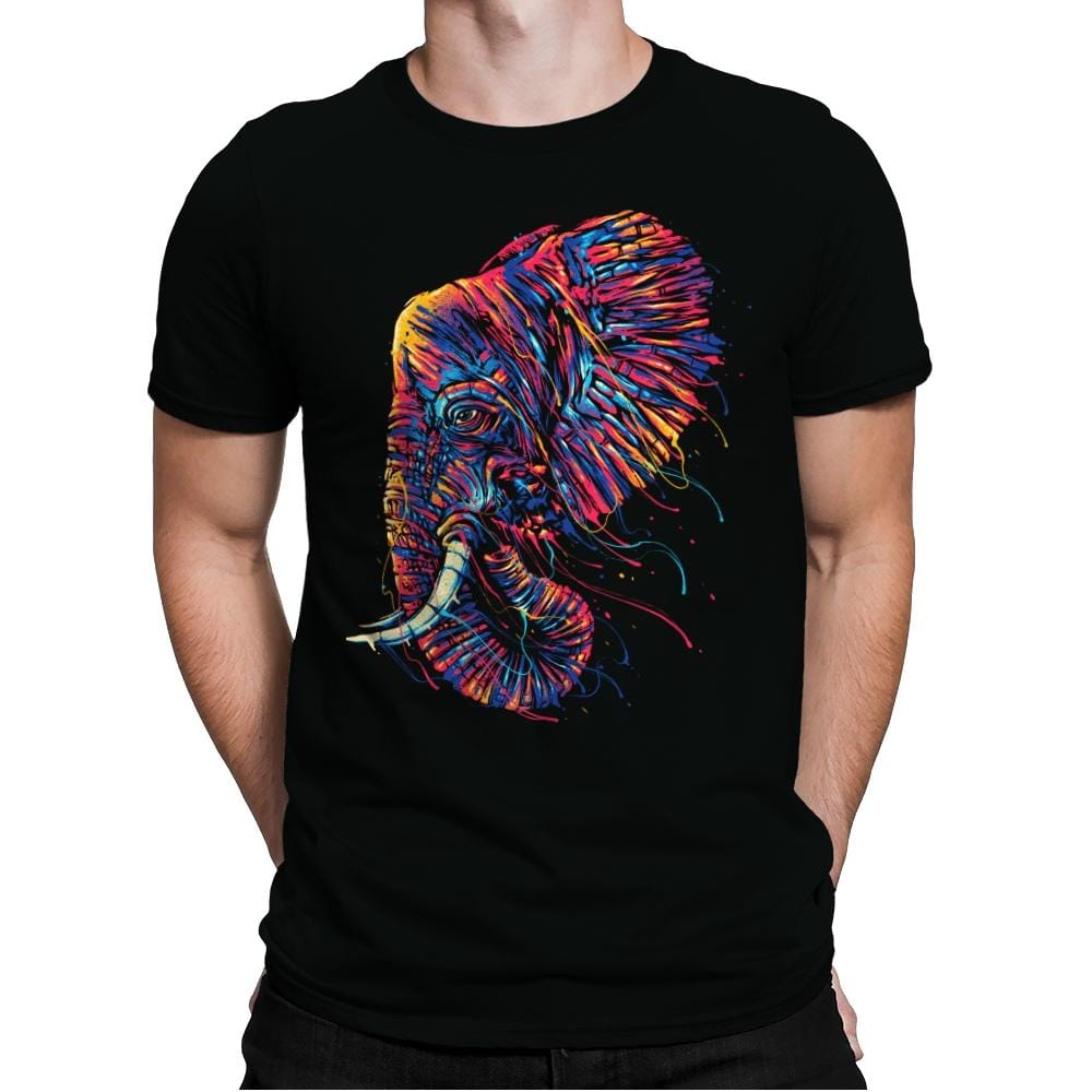 Colorful Elephant - Mens Premium T-Shirts RIPT Apparel Small / Black