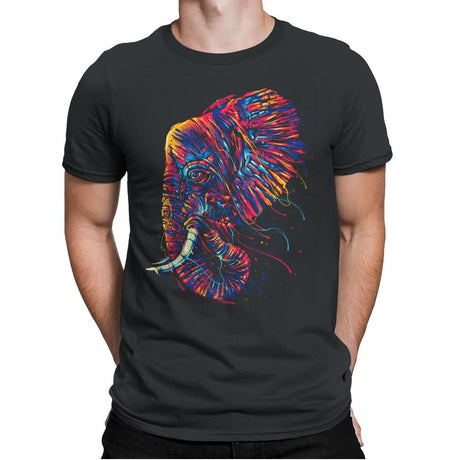 Colorful Elephant - Mens Premium T-Shirts RIPT Apparel Small / Heavy Metal