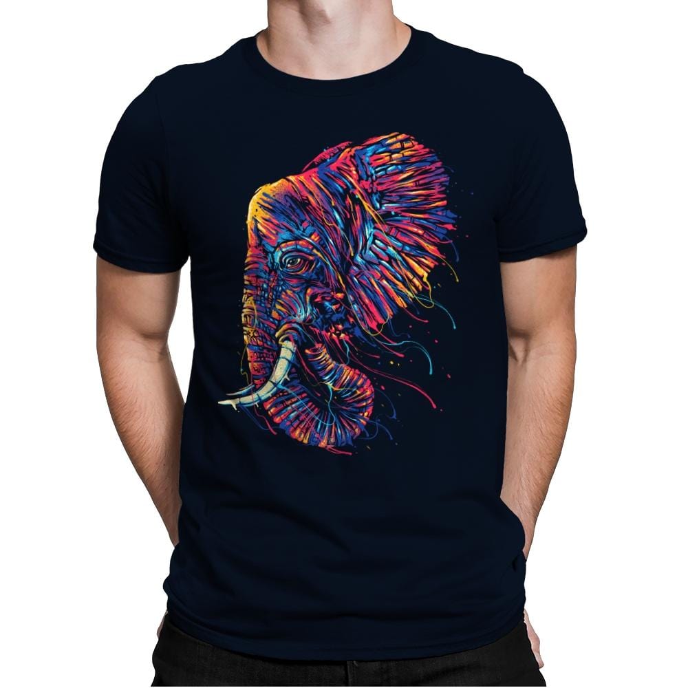 Colorful Elephant - Mens Premium T-Shirts RIPT Apparel Small / Midnight Navy