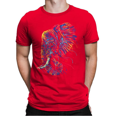 Colorful Elephant - Mens Premium T-Shirts RIPT Apparel Small / Red