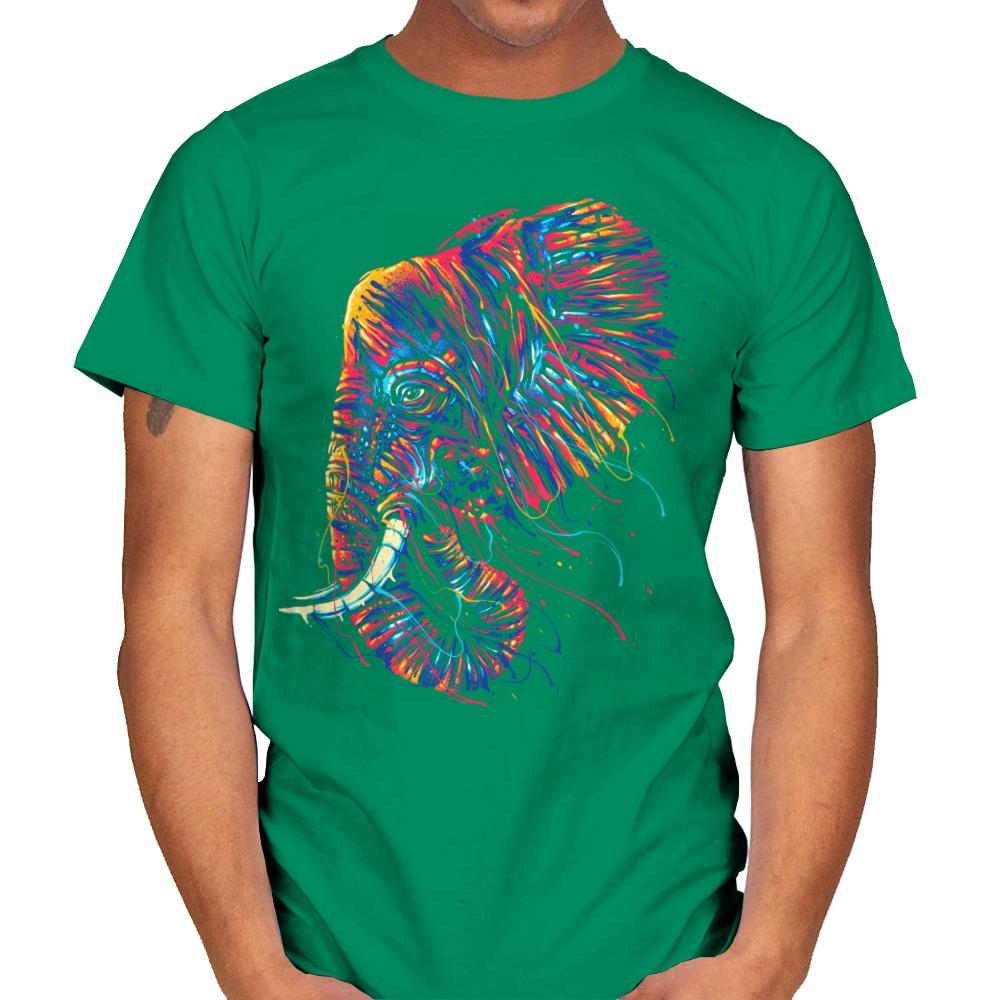 Colorful Elephant - Mens T-Shirts RIPT Apparel Small / Kelly