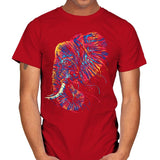 Colorful Elephant - Mens T-Shirts RIPT Apparel Small / Red