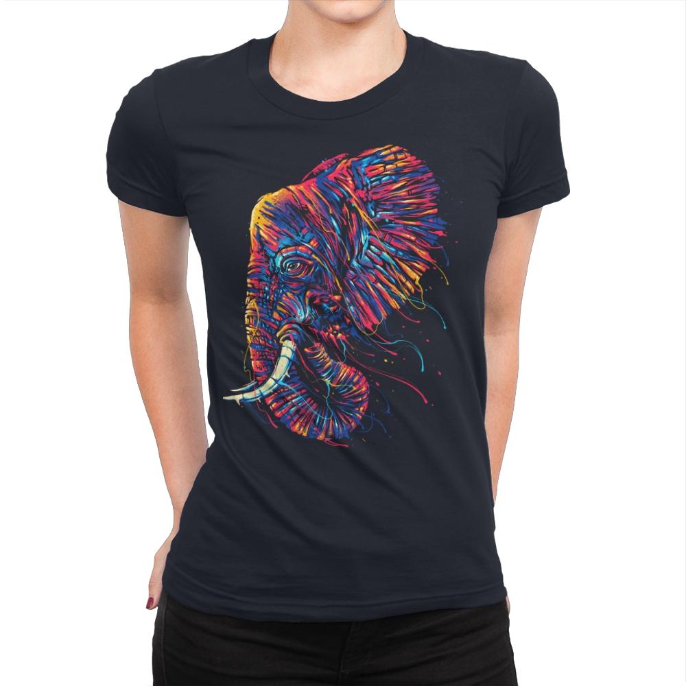 Colorful Elephant - Womens Premium T-Shirts RIPT Apparel Small / Midnight Navy