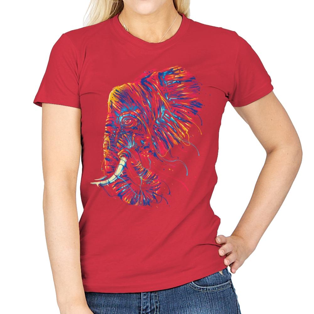 Colorful Elephant - Womens T-Shirts RIPT Apparel Small / Red
